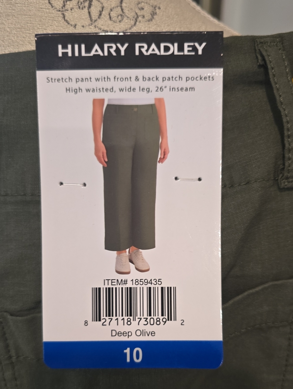 Olive Green Wide Leg Pants - Picture 2 of 5